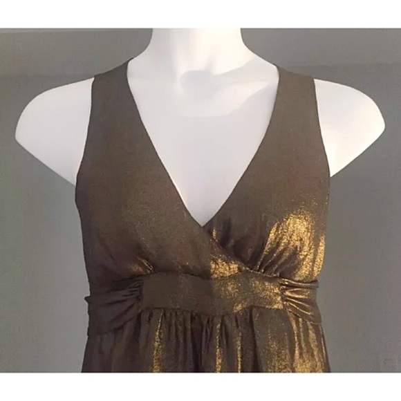 FRENCH CONNECTION Sz 6 Faux Wrap Metallic Blouse - Picture 3 of 7